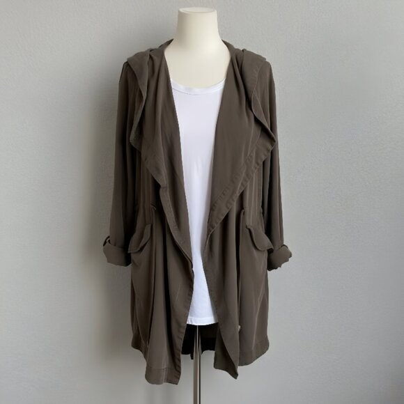 Urban Outfitters Silence Noise Army Green Long Utility Jacket L - Picture 4 of 14